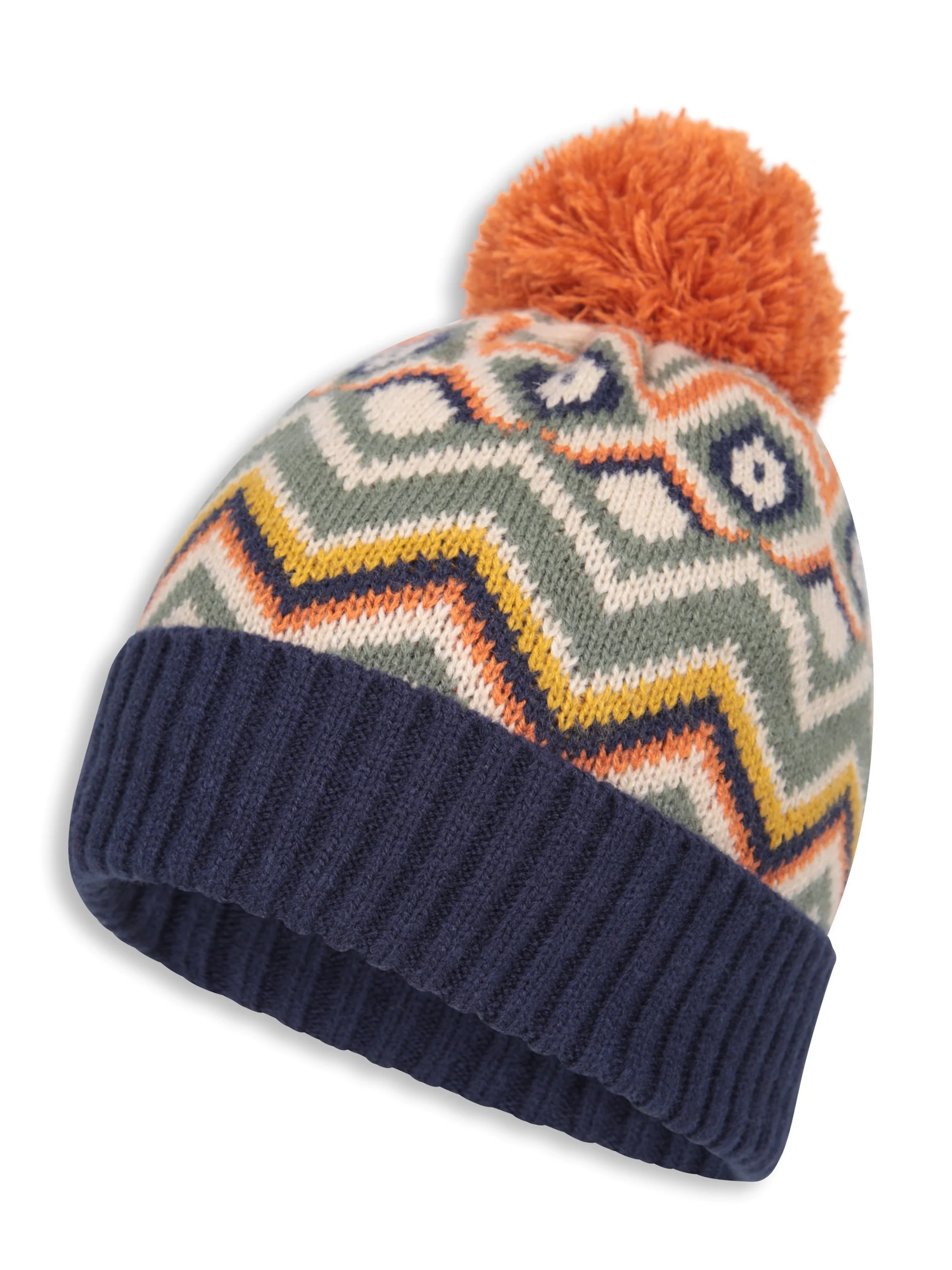 EMS Kids Fleece Lined Chevron Pom Beanie - Image 4